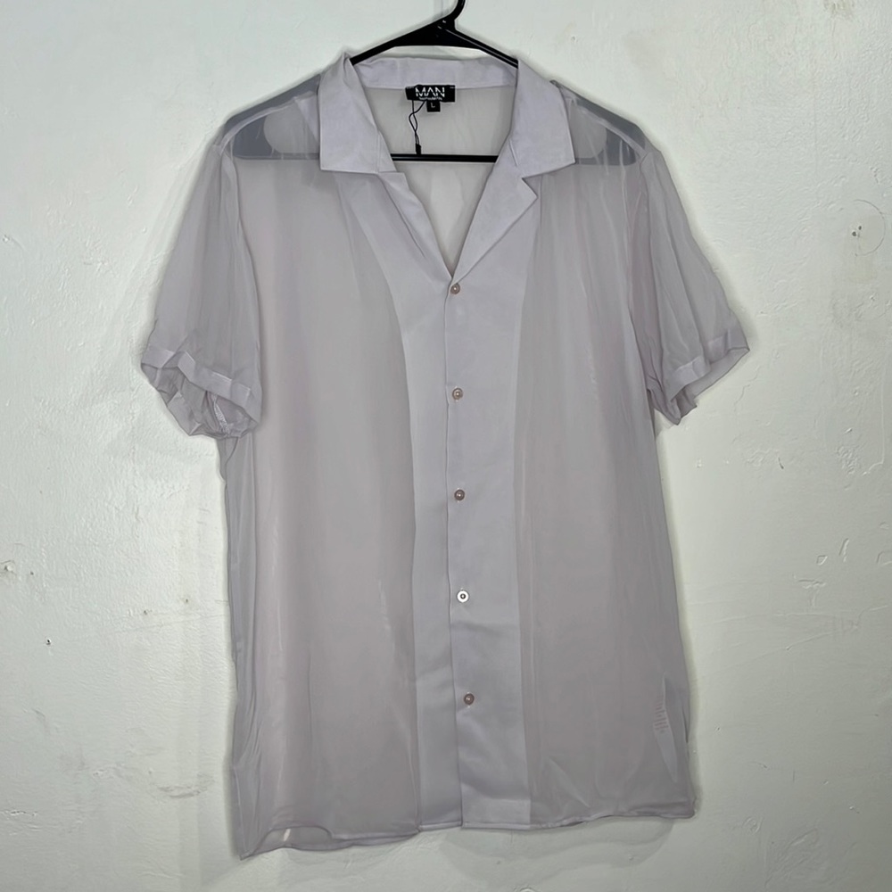 Boohoo mens sheer shirt